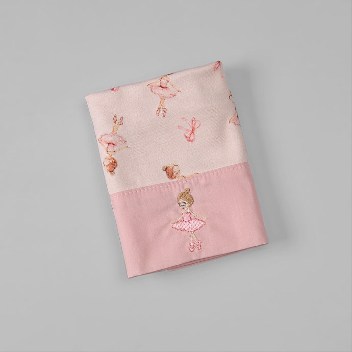 Fralda Boca - Algodão Egípcio - Laço Bailarina - Rosa