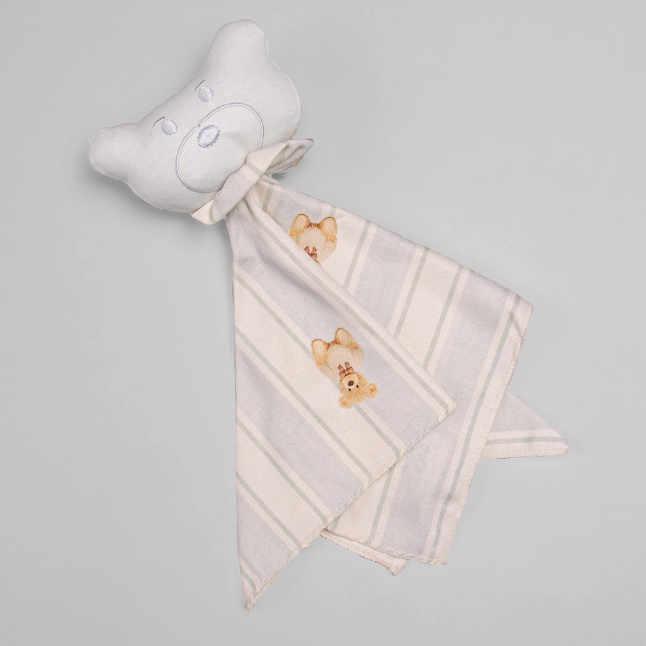 Naninha em Algodão Egípcio - Listado Urso Azul