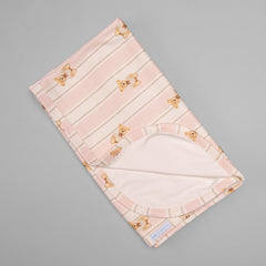 Manta - Algodão Egípcio - Listado Ursa Rosa