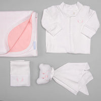 Macacão Zíper - Algodão Egípcio - Poá Rosa