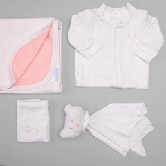 Macacão Zíper - Algodão Egípcio - Poá Rosa