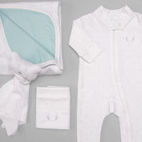 Macacão Zíper - Algodão Egípcio - Poá Verdinho