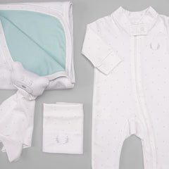 Macacão Zíper - Algodão Egípcio - Poá Verdinho