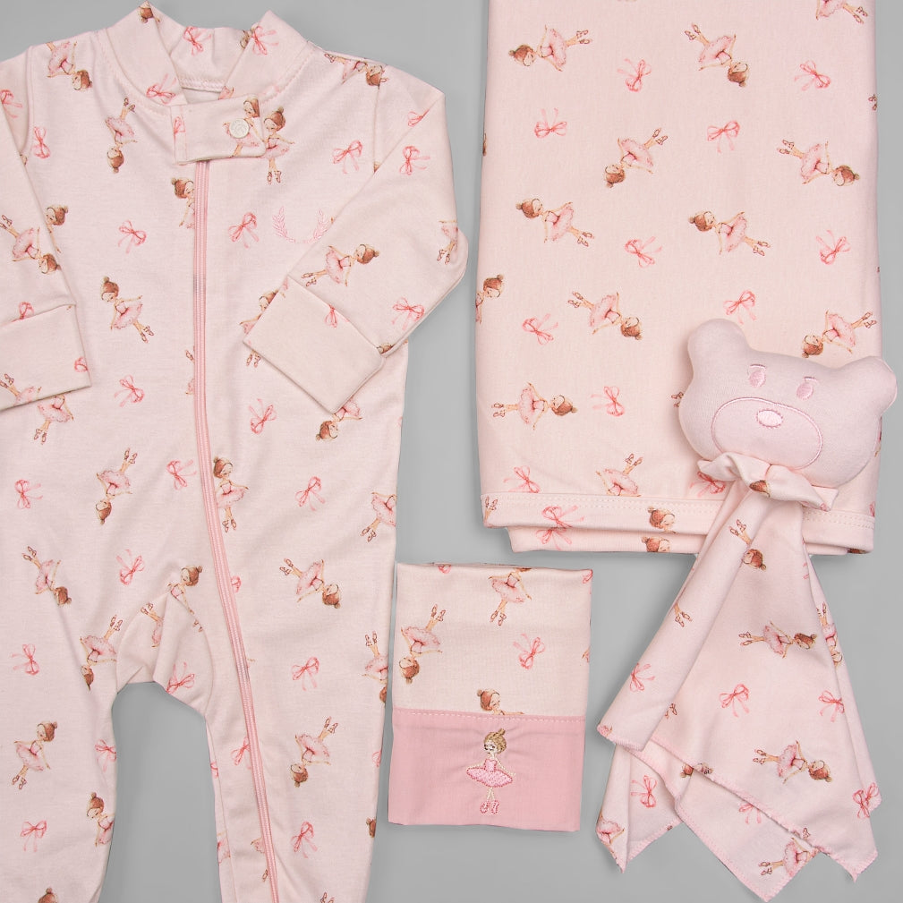 Manta - Algodão Egípcio - Laço Bailarina - Rosa