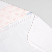 Toalha de Banho com Capuz e Fralda - Coração - Rosa