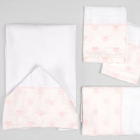 Fralda Boca - 2 peças - Coração - Rosa