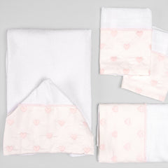 Fralda Boca - 2 peças - Coração - Rosa