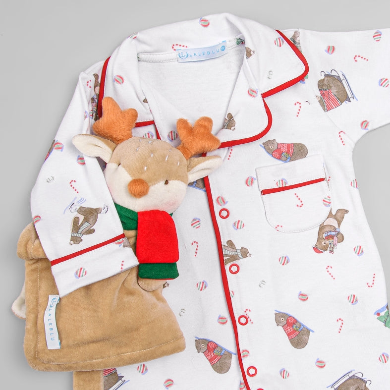 Macacão Pijama para Bebê – Natal Mágico – Suedine