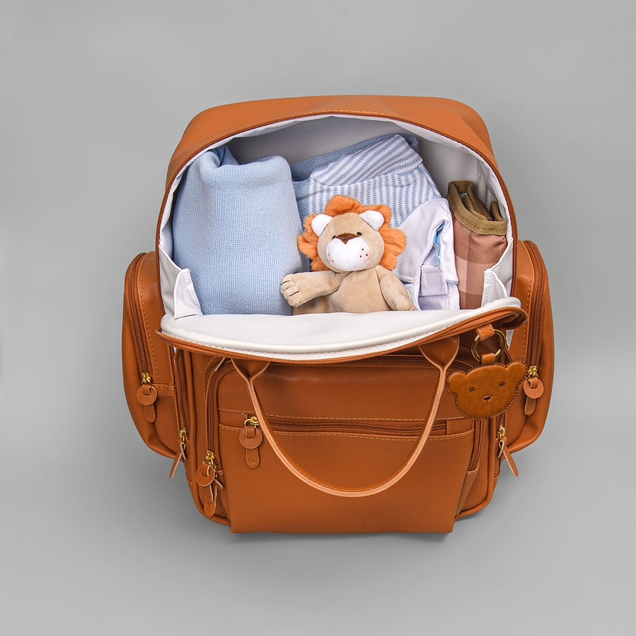 Mochila Maternidade - LALEBLU by Masterbag Baby - Napa Soft - Caramelo