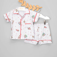 Pijama Infantil Curto em Suedine Estampado – Natal Mágico