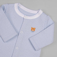 Macacão para Bebê em Algodão Pima Matelassê - Urso Azul