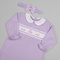 Macacão para Bebê Longo - Algodão Pima - Florzinhas Lavanda
