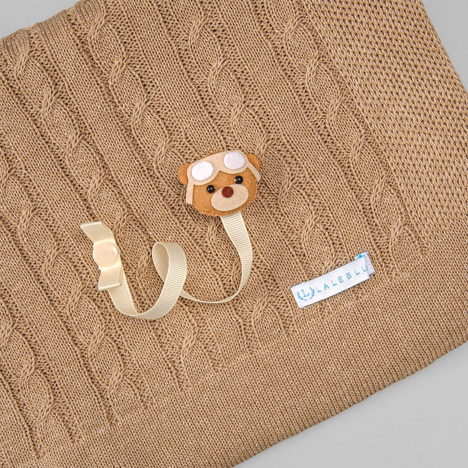 Prendedor de Chupetas - Urso Aviador