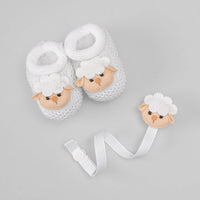 Sapatinho - Carneirinho - Tricot Branco