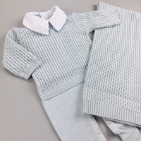 Macacão e Manta - Miguel - Azul Pó