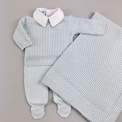 Macacão e Manta - Miguel - Azul Pó