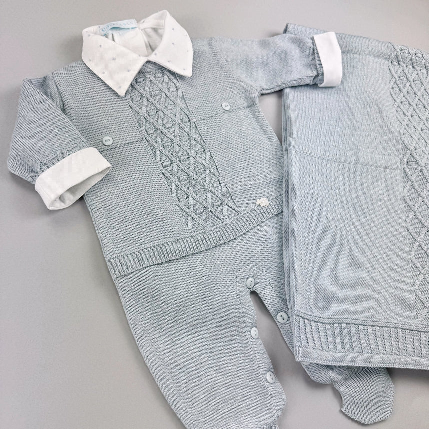 Macacão e Manta - Heitor - Azul