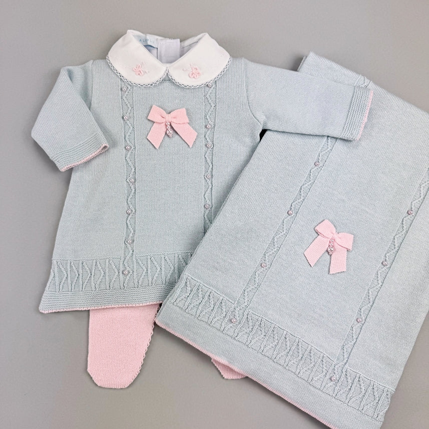 Vestido, Calça e Manta - Laura - Azul Pó