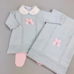 Vestido, Calça e Manta - Laura - Azul Pó