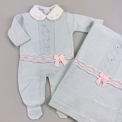 Macacão e Manta - Lívia - Azul Pó