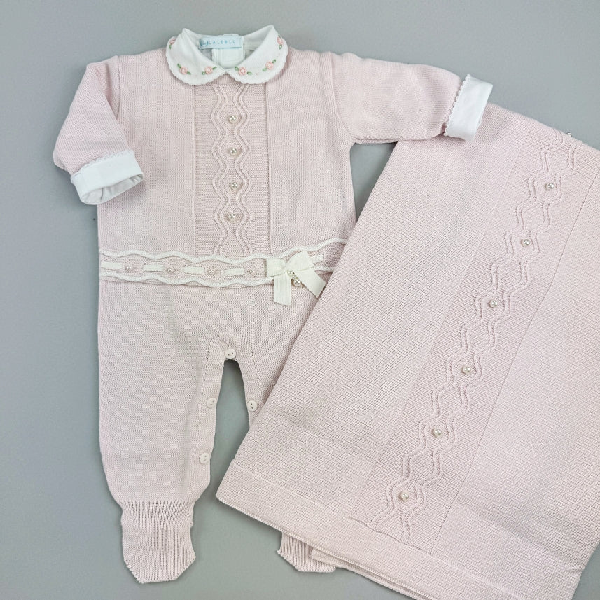 Macacão e Manta - Lívia - Rosa Pastel