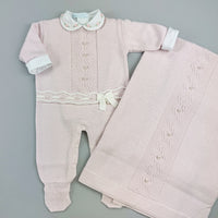 Macacão e Manta - Lívia - Rosa Pastel