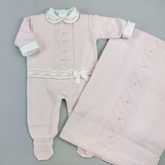 Macacão e Manta - Lívia - Rosa Pastel