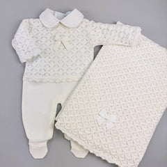 Macacão e Manta - Jade - Branco