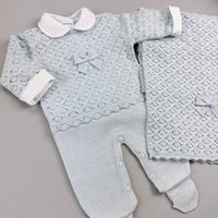 Macacão e Manta - Jade - Azul Pó