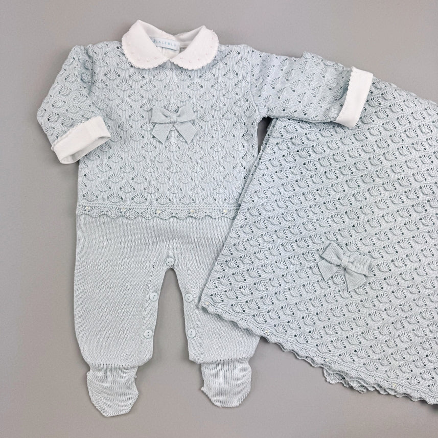 Macacão e Manta - Jade - Azul Pó