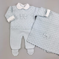 Macacão e Manta - Jade - Azul Pó