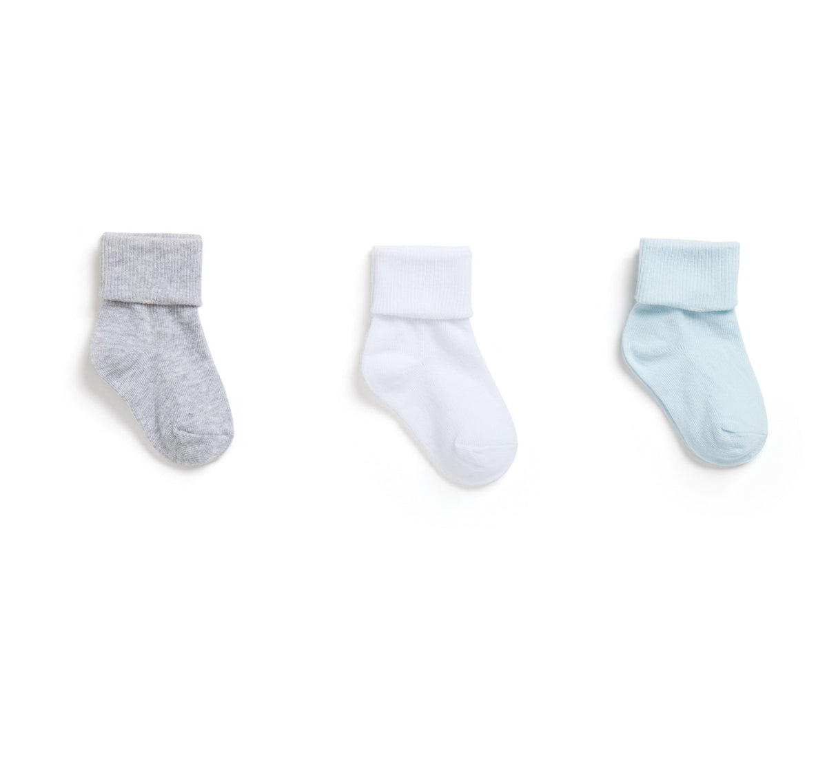 Meia Soquete Puket - 3 peças - Mescla; Branco e Azul 010101909
