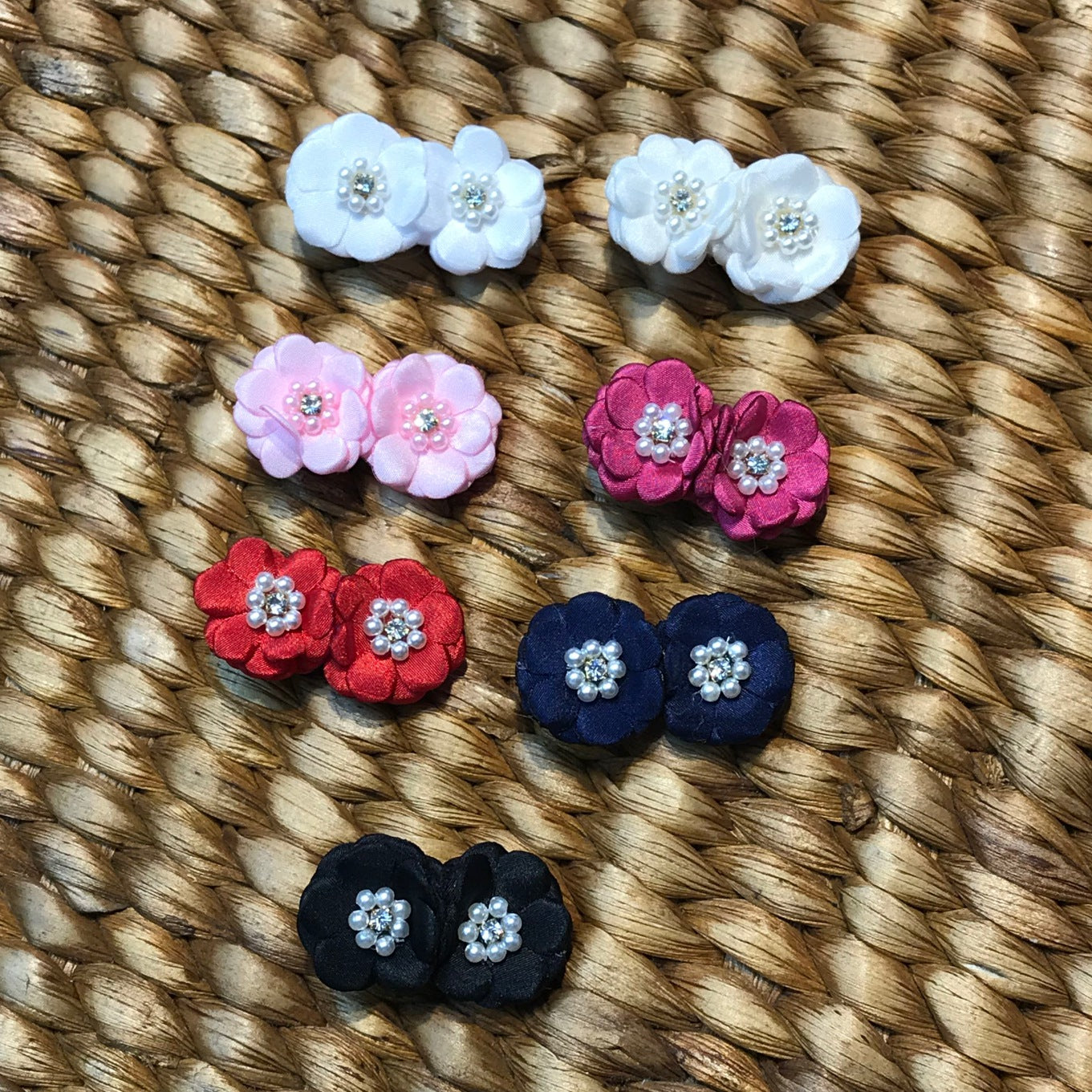 Flor de Cabelo para Bebê - Bico de Pato com Velcro – Flor Dupla