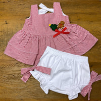 Conjunto Bata e Calcinha - Nathalie - Vermelho e Branco
