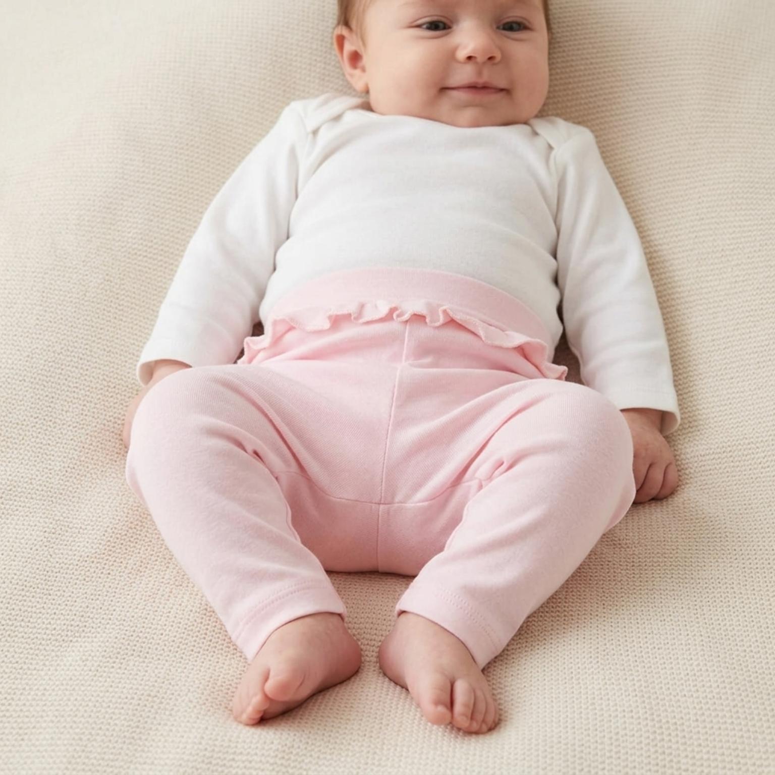 Calça para Bebê Algodão Pima Rosa