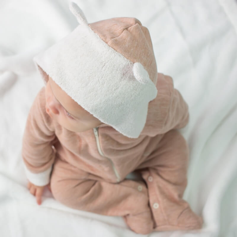 Macacão para Bebê - Cotton Fleece - Ursinho - Terracota