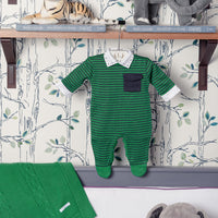 Macacão - Bolso - Verde e Naval
