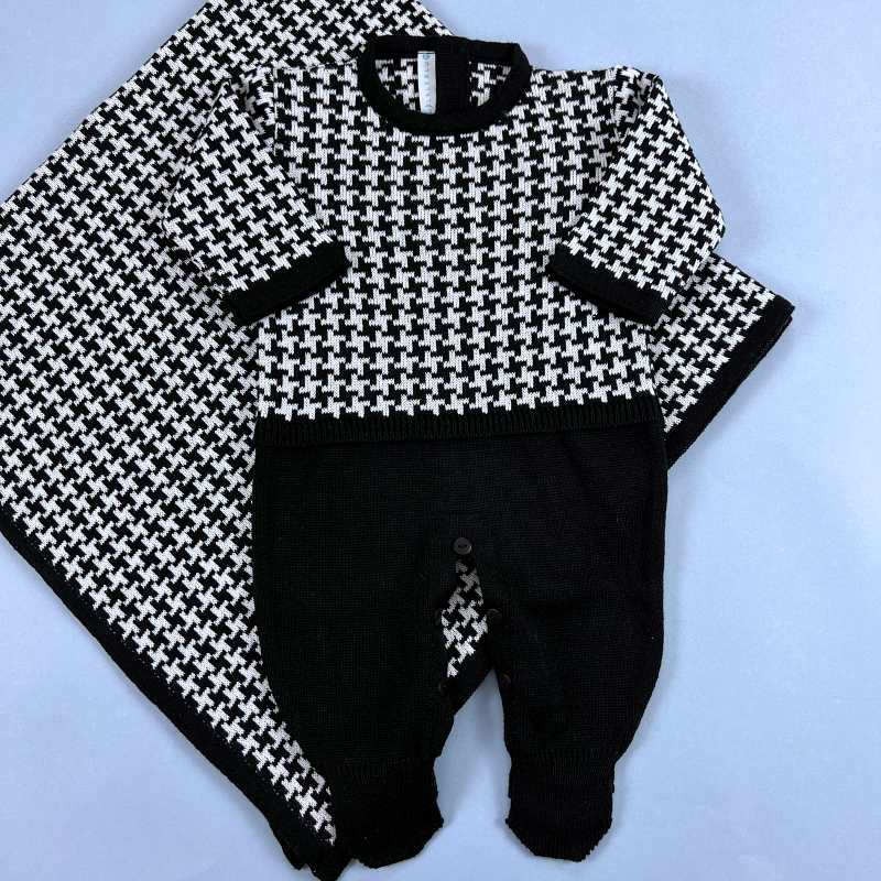 Macacão e Manta - Pied - Preto e Branco