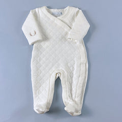 Macacão Kimono para Bebê - Cotton Touch - Off White