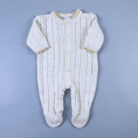 Macacão para Bebê - Classic - Branco e Amarelo Pó