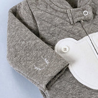 Macacão para Bebê - Cotton Touch - Urso Mescla e Branco
