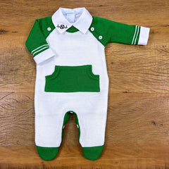 Macacão - Vitor - Branco e Verde Bananal