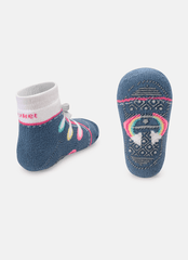 Meia Puket - Tênis Cadarço - Jeans,  Rosa,  Azul e Amarelo