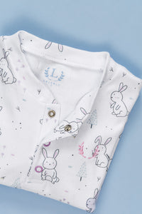 Pijama para Bebê - Algodão Egípcio - Coelhinho Rosa e Lavanda
