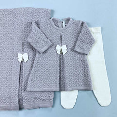 Vestido,  Calça e Manta - Ester - Lavanda com Pérolas e Cristais