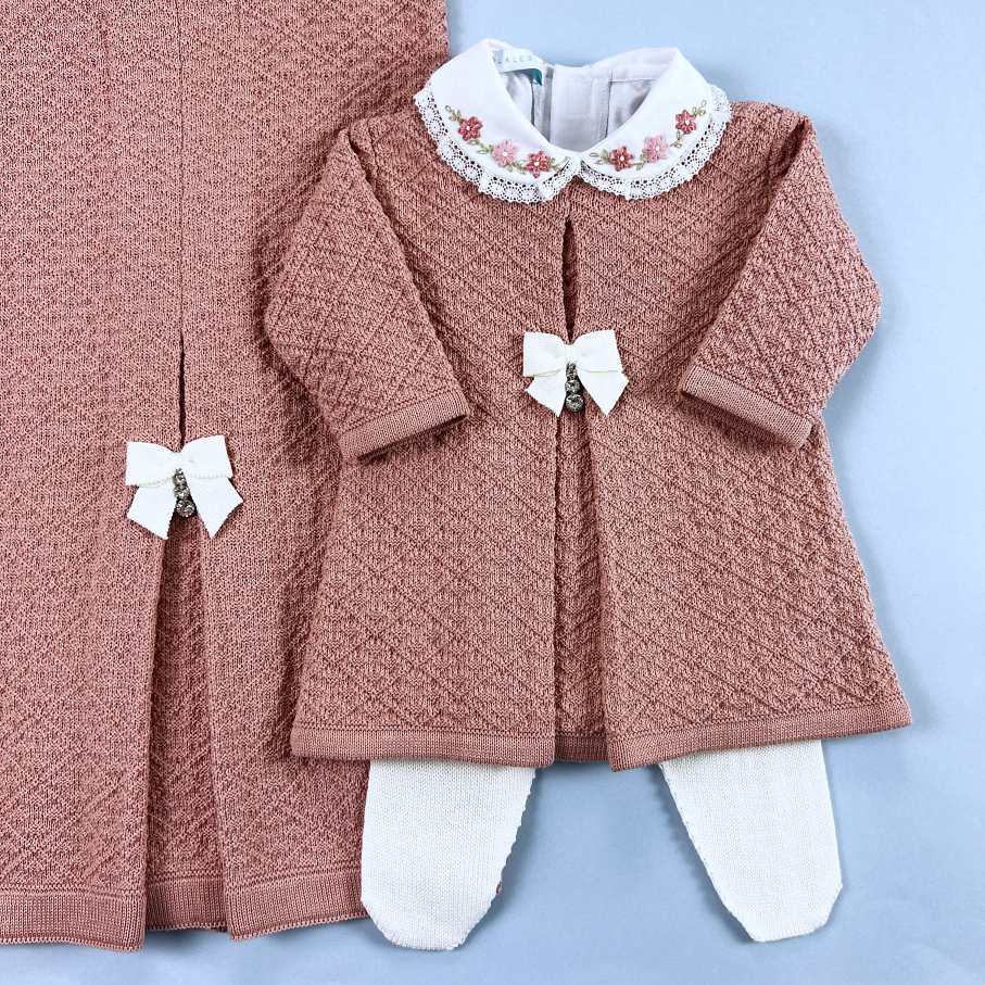 Vestido,  Calça e Manta - Ester - Rosê com Pérolas e Cristais
