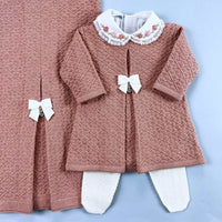 Vestido,  Calça e Manta - Ester - Rosê com Pérolas e Cristais
