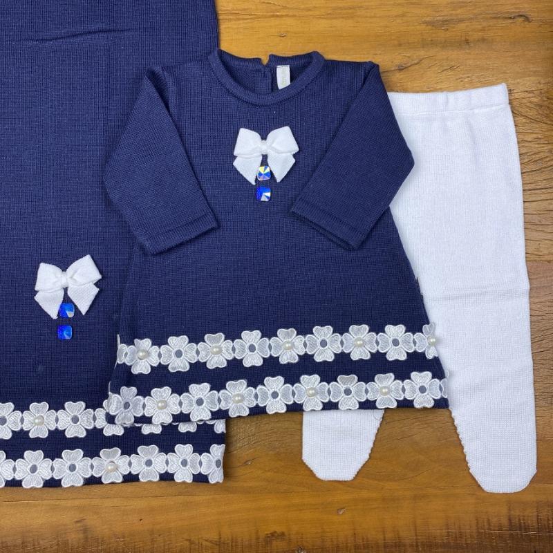 Vestido. Calça e Manta - Rafaela - Marinho