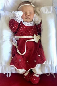 Vestido e Calça - Casinha - Red com Pérolas e Cristais Swarovski
