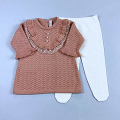 Vestido e Calça - Virgínia - Rosê com Pérolas e Cristais